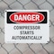 Signmission Compressor Starts Automatically Danger Sign, Plastic, 10in W x 7in L, 2PK OS-2PACK-DS-P-710-L-1642 - alternate 7